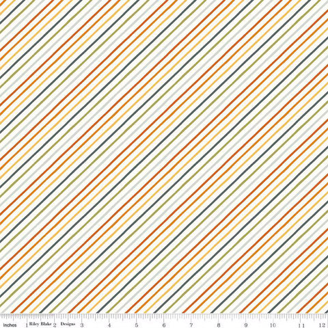 Riley Blake Happy Fall Days C16346 Multi Stripe By The Yard