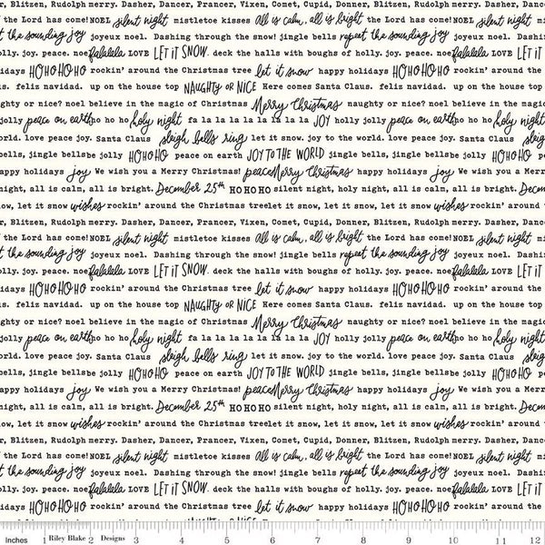 Riley Blake Charming Christmas C16357 Cloud Words By The Yard