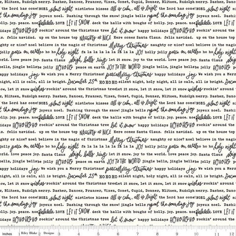 Riley Blake Charming Christmas C16357 Cloud Words By The Yard