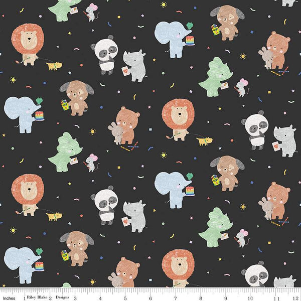 Riley Blake New Box Of Crayons C16510 Black Main Print By The Yard