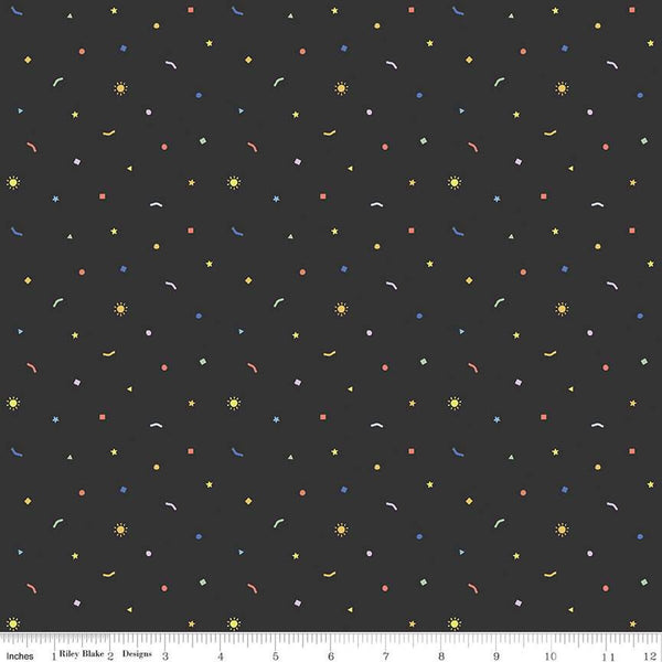Riley Blake New Box Of Crayons C16514 Black Confetti By The Yard