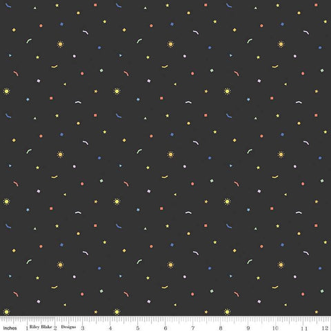 Riley Blake New Box Of Crayons C16514 Black Confetti By The Yard