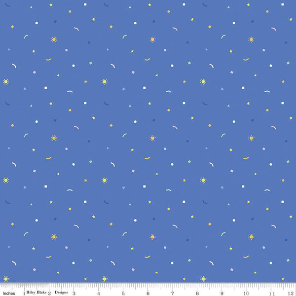 Riley Blake New Box Of Crayons C16514 Blue Confetti By The Yard