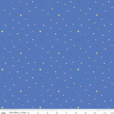 Riley Blake New Box Of Crayons C16514 Blue Confetti By The Yard
