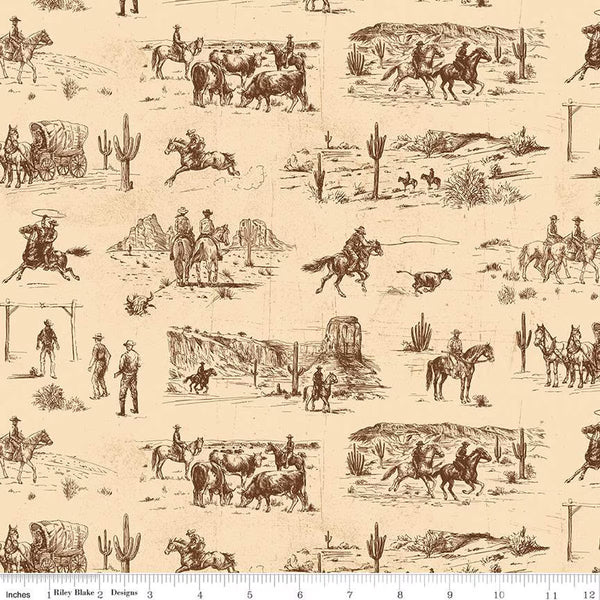 Riley Blake John Wayne American West C16620 Cream Main By The Yard