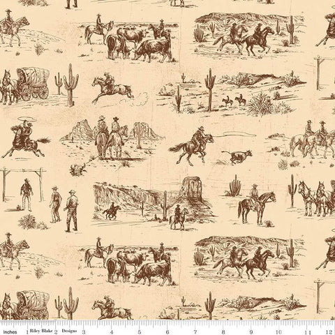 Riley Blake John Wayne American West C16620 Cream Main By The Yard