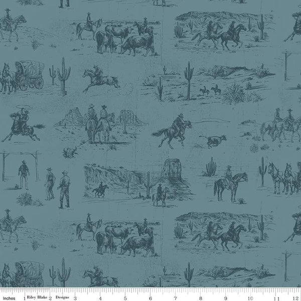 Riley Blake John Wayne American West C16620 Denim Main By The Yard