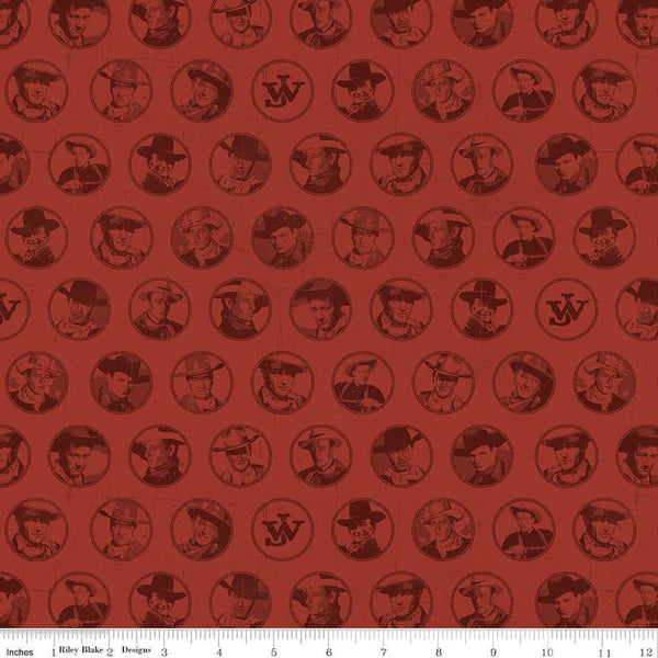 Riley Blake John Wayne American West C16622 Red Circles By The Yard