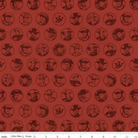 Riley Blake John Wayne American West C16622 Red Circles By The Yard