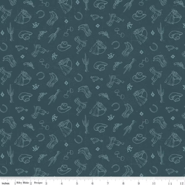 Riley Blake John Wayne American West C16625 Navy Icons By The Yard