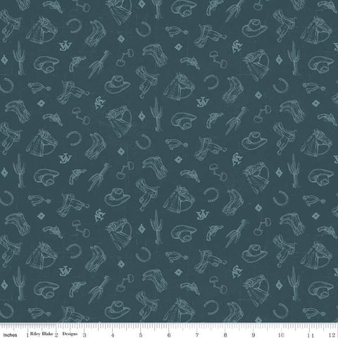 Riley Blake John Wayne American West C16625 Navy Icons By The Yard