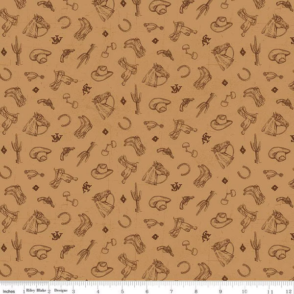 Riley Blake John Wayne American West C16625 Tan Icons By The Yard