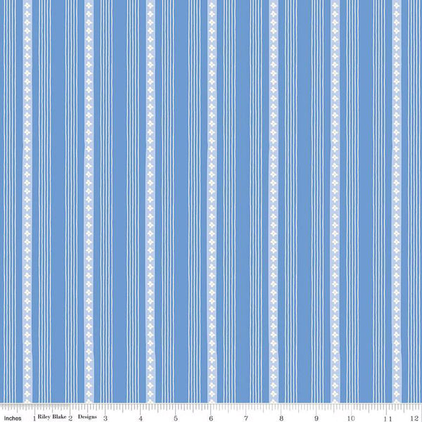 Riley Blake Penelope 16645 Blue Stripes By The Yard
