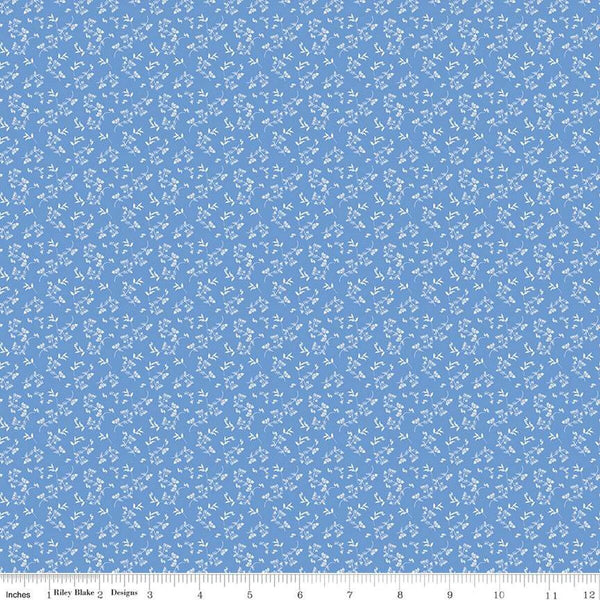 Riley Blake Penelope 16646 Blue Mini Stems By The Yard