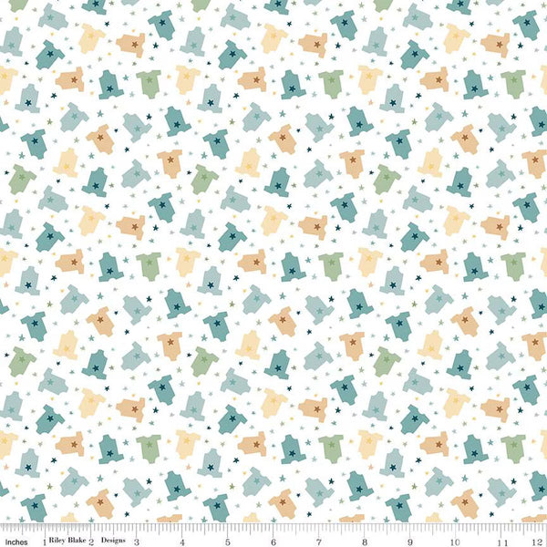 Riley Blake Baby Boy C16764 White Onesies By The Yard