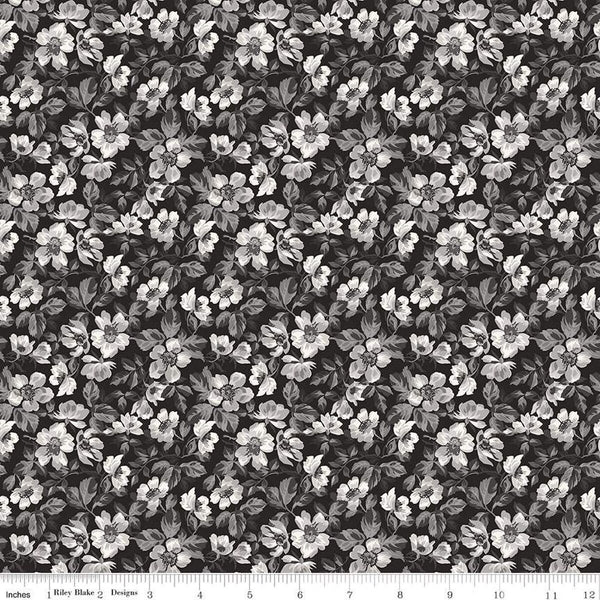 Riley Blake Ink & Ivory C16911 Ink Floral By The Yard