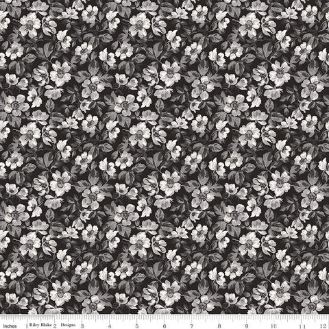 Riley Blake Ink & Ivory C16911 Ink Floral By The Yard