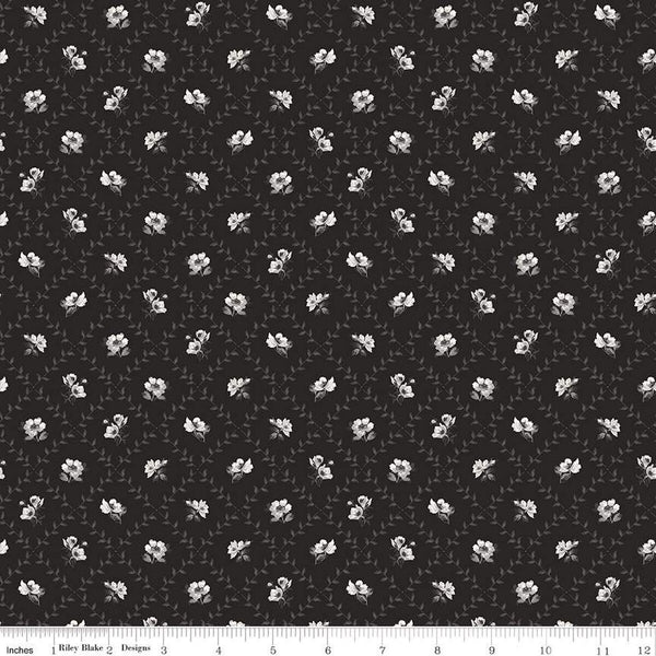 Riley Blake Ink & Ivory C16912 Ink Flower Trellis By The Yard