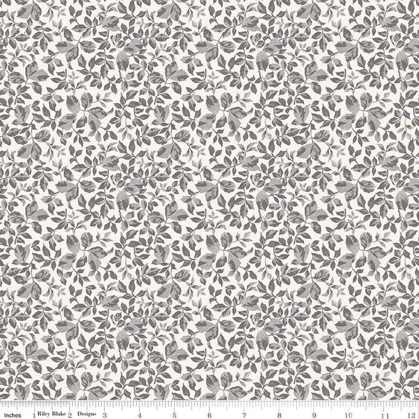 Riley Blake Ink & Ivory C16913 Ivory Leaves By The Yard