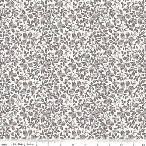 Riley Blake Ink & Ivory C16913 Ivory Leaves By The Yard