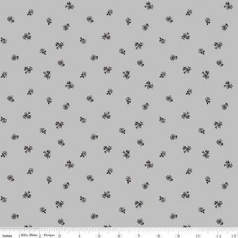 Riley Blake Ink & Ivory C16914 Gray Ditsy By The Yard