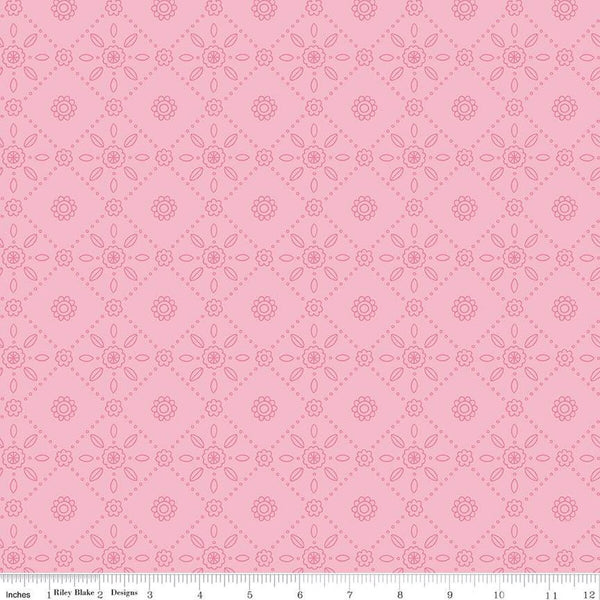 Riley Blake Little Darlin' C16973 Pink Folk Tile By The Yard