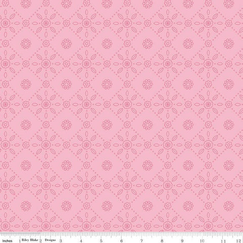 Riley Blake Little Darlin' C16973 Pink Folk Tile By The Yard