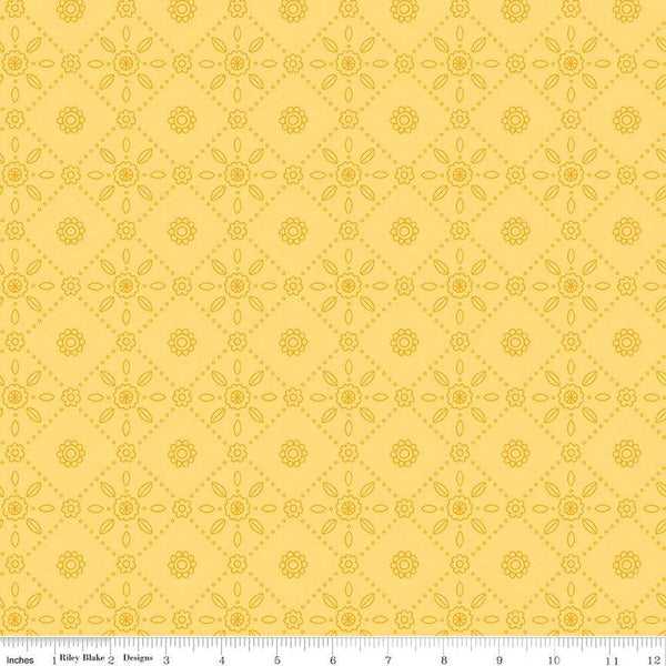 Riley Blake Little Darlin' C16973 Yellow Folk Tile By The Yard