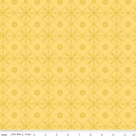 Riley Blake Little Darlin' C16973 Yellow Folk Tile By The Yard