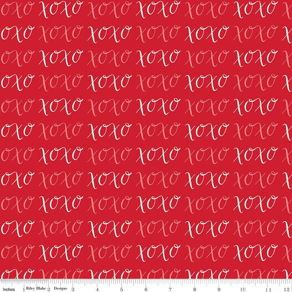 Riley Blake Letters To Cupid C16983 Red XOXO By The Yard