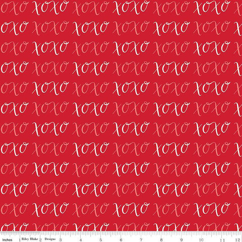 Riley Blake Letters To Cupid C16983 Red XOXO By The Yard