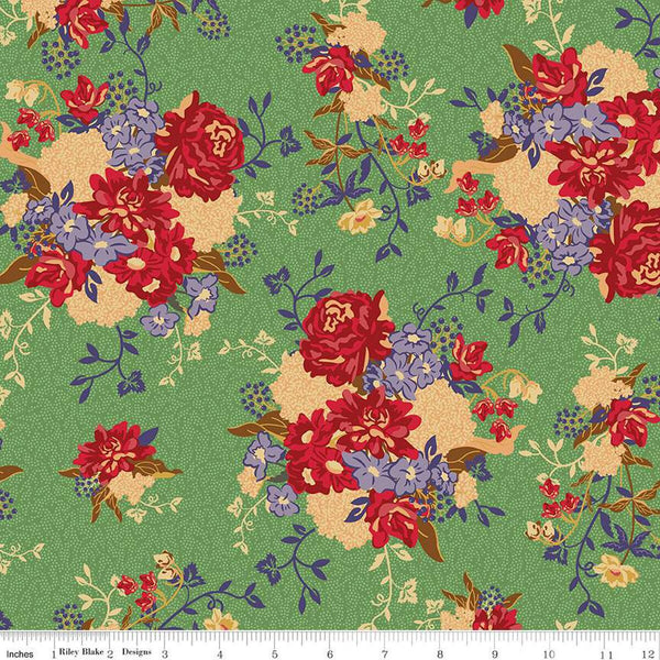 Riley Blake Vera's Garden C16990 Green Main 1 YARD