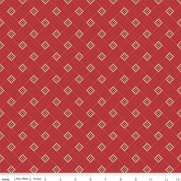 Riley Blake Vera's Garden C16992 Red Blocks 1.625 YARDS