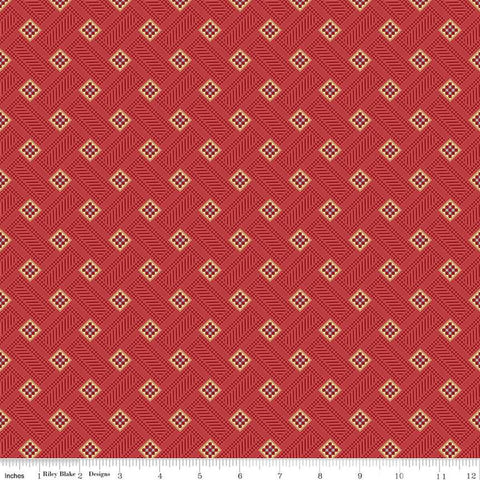 Riley Blake Vera's Garden C16992 Red Blocks 1.625 YARDS