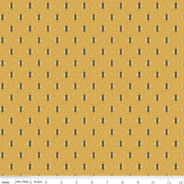 Riley Blake Vera's Garden C16994 Gold Dashes By The Yard