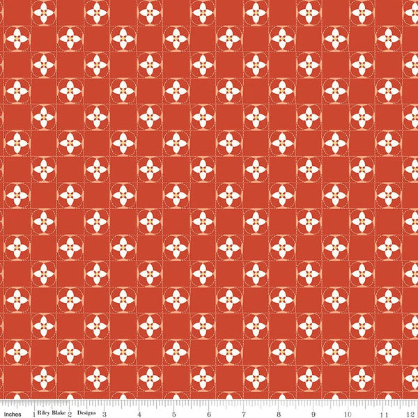 Riley Blake Utah C17023 Orange Quilt Squares By The Yard