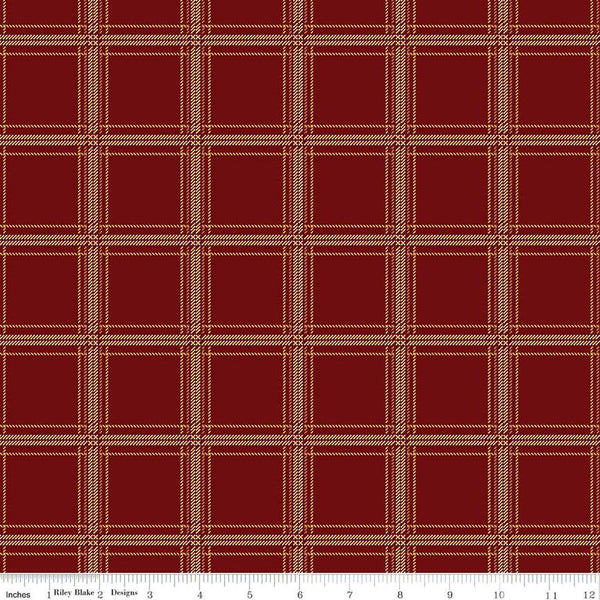 Riley Blake Plaid-Venture Club C17041 Mahogany Hunter By The Yard