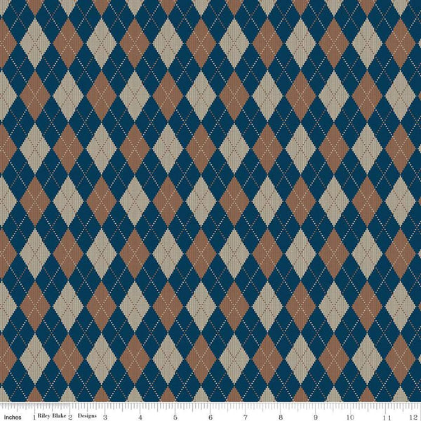 Riley Blake Plaid-Venture Club C17043 Navy Archer By The Yard