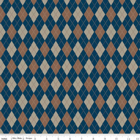 Riley Blake Plaid-Venture Club C17043 Navy Archer By The Yard