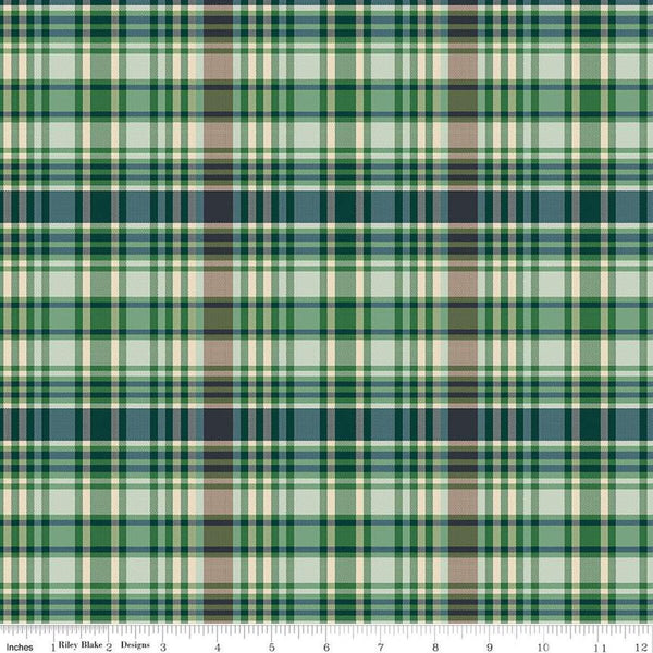 Riley Blake Plaid-Venture Club C17045 Green Fisher By The Yard
