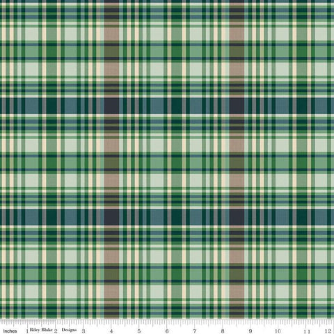 Riley Blake Plaid-Venture Club C17045 Green Fisher By The Yard