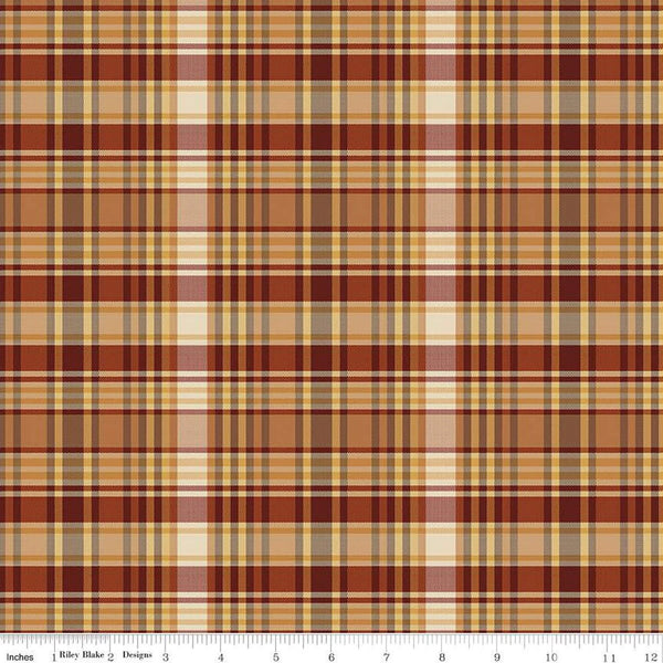 Riley Blake Plaid-Venture Club C17045 Nutmeg Fisher By The Yard