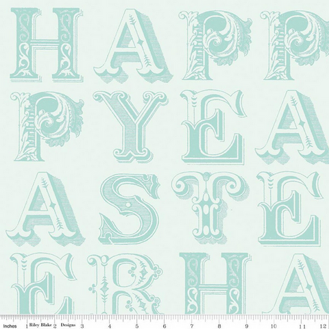 Riley Blake Egg Hunt C17145 Aqua Happy Easter Blender By The Yard