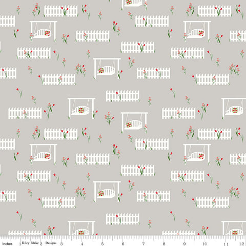 Riley Blake Front Porch C17212 Gray Porch Swings By The Yard