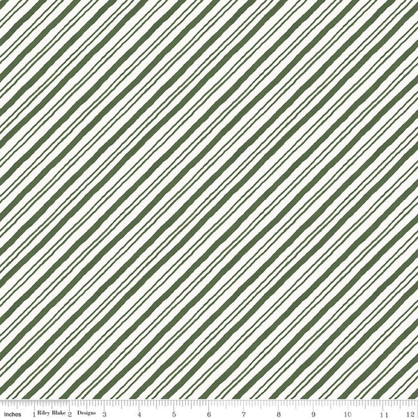 Riley Blake Holiday Spirit CD17465 Green Stripes By The Yard