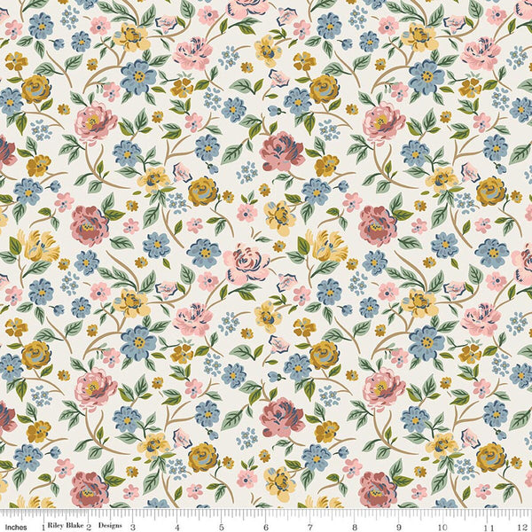 Riley Blake Rosewood C17490 Cream Garden Stroll By The Yard