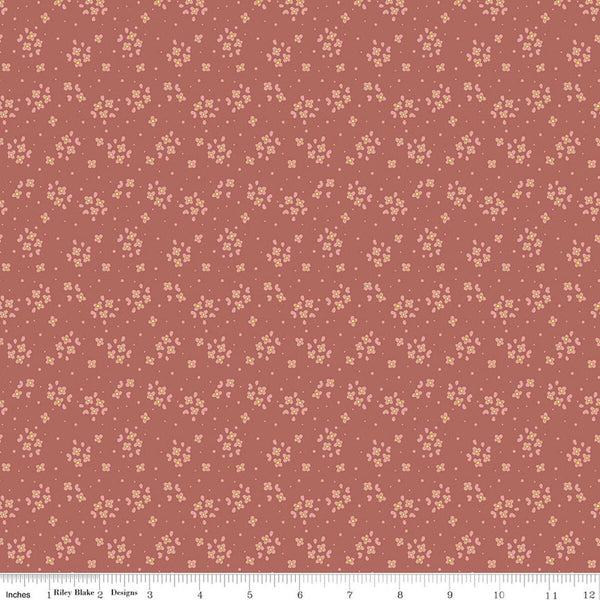 Riley Blake Rosewood C17495 Dusty Rose Posy By The Yard