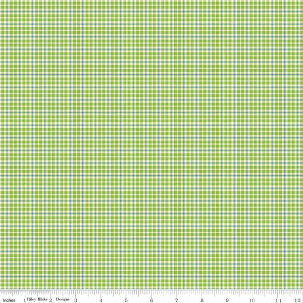 Riley Blake Summer's In Town C17536 Green Plaid By The Yard