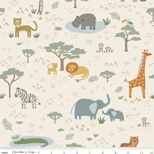 Riley Blake Leo & Savannah C17540 Cream Main By The Yard