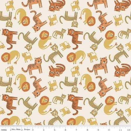 Riley Blake Leo & Savannah C17541 Cream Animal Toss By The Yard